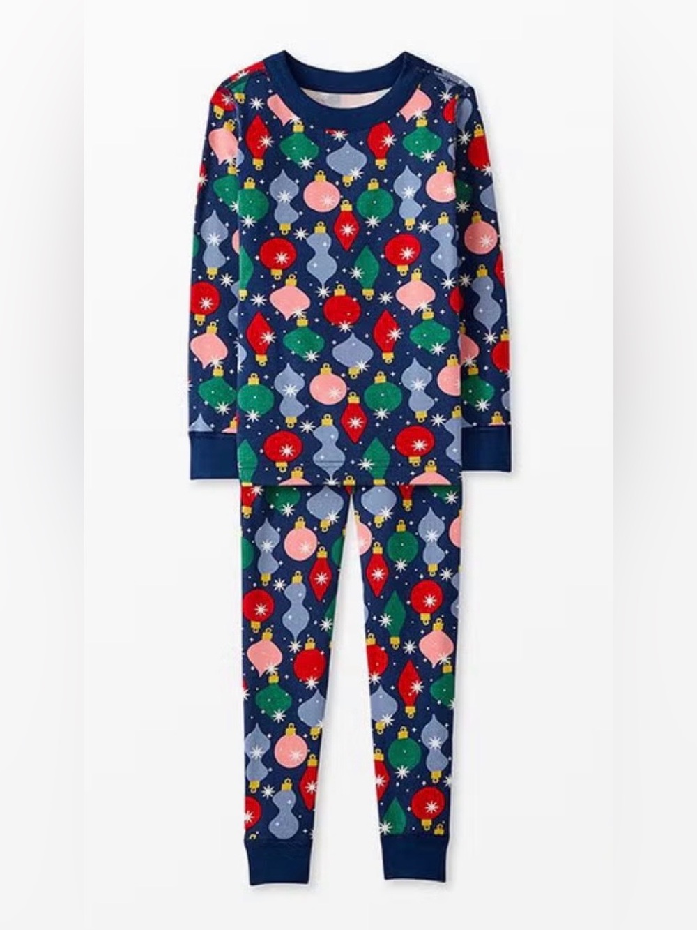 Hanna Anderson Kids Long John Pajama set - Shiny Bright Ornaments